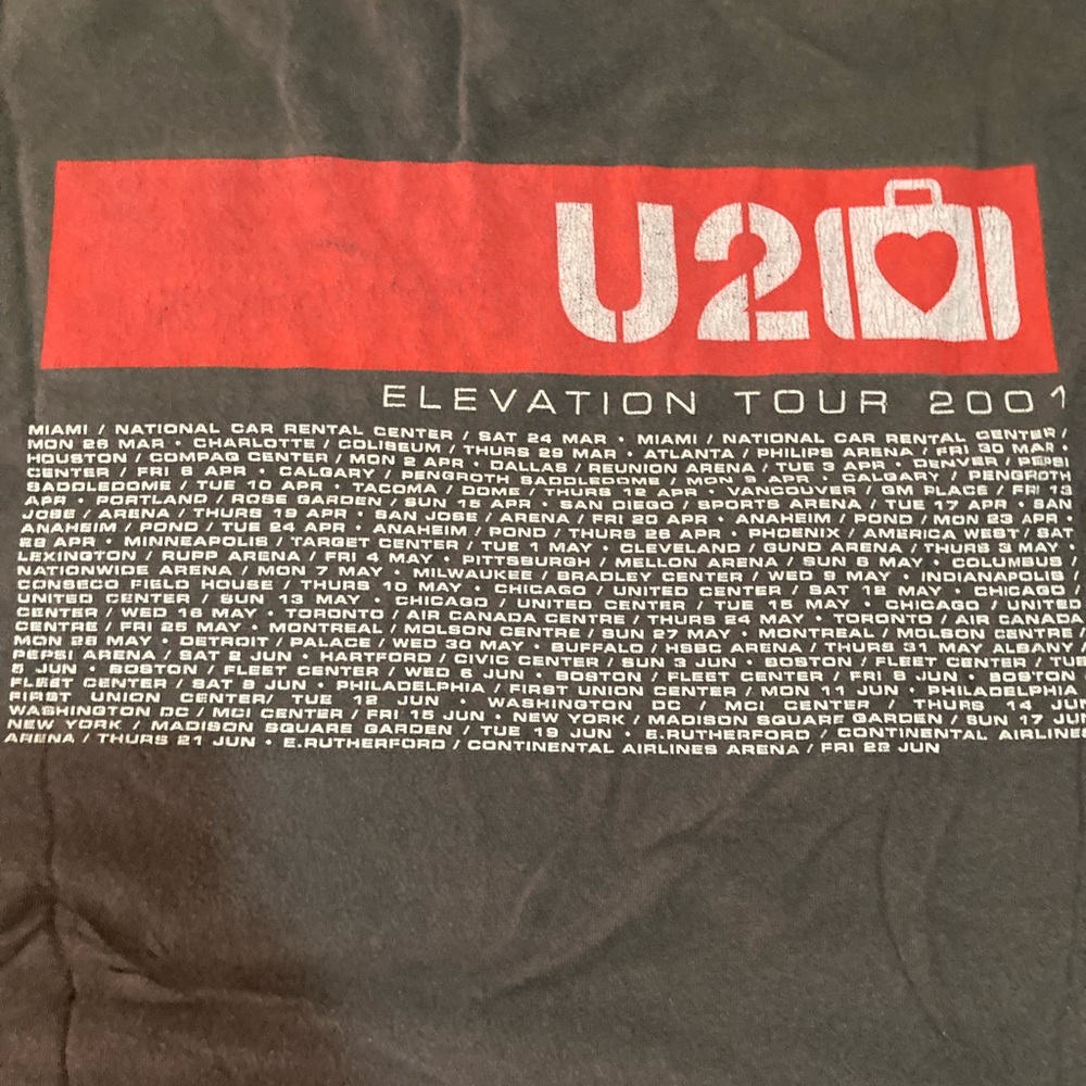 U2 Elevation Tour 2001 T-Shirt